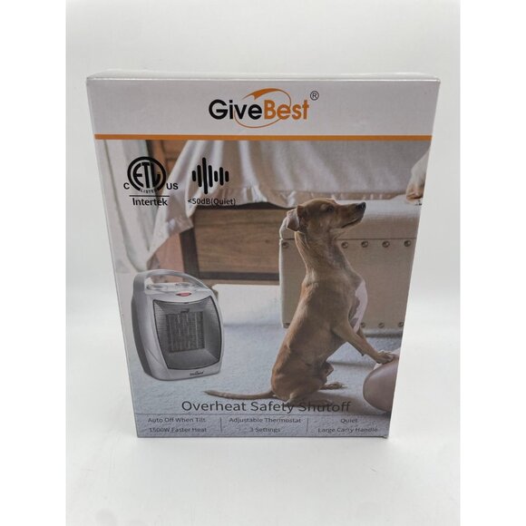 GiveBest Portable Electric Space Heater with Thermostat, 1500W/750W Brand New - Picture 1 of 8